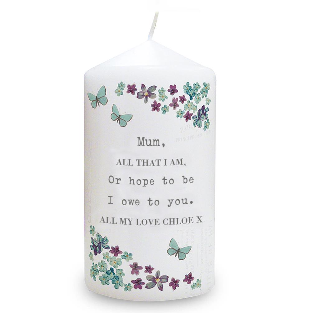 Personalised Forget Me Not Pillar Candle Extra Image 1
